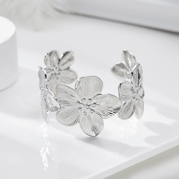 Brand New Silver Butterfly Wide Cuff Bracelet Statement - Picture 3 of 6